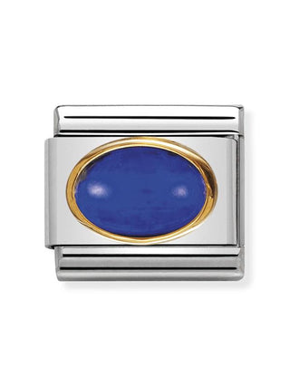 Composable Classic Dekoratif Link - Taşlar Oval - Lapis - (09 LAPIS) 18K Altın