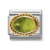Composable Classic Dekoratif Link - Taşlar Oval - Peridot - (05 PERIDOT) 18K Altın