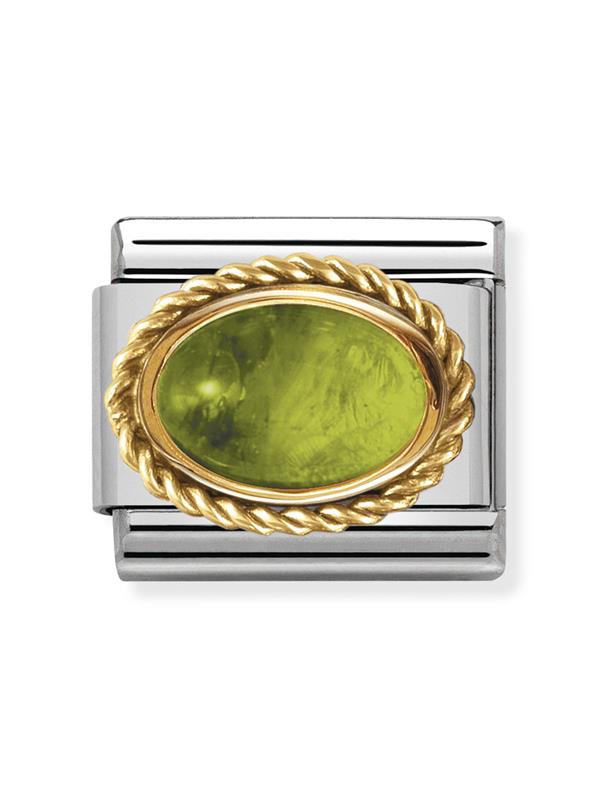 Composable Classic Dekoratif Link - Taşlar Oval - Peridot - (05 PERIDOT) 18K Altın