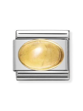 Composable Classic Dekoratif Link - Taşlar Oval - Sitrin - (07 CITRINE) 18K Altın