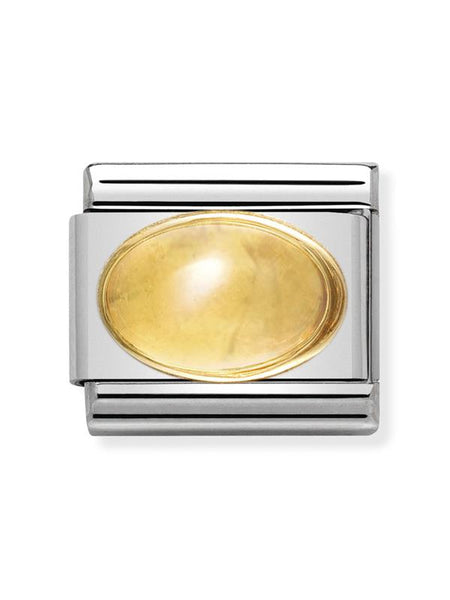 Composable Classic Dekoratif Link - Taşlar Oval - Sitrin - (07 CITRINE) 18K Altın