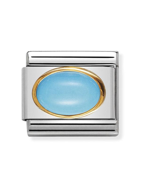 Composable Classic Dekoratif Link - Taşlar Oval - TURKUAZ - (06 Turquoise) 18K Altın