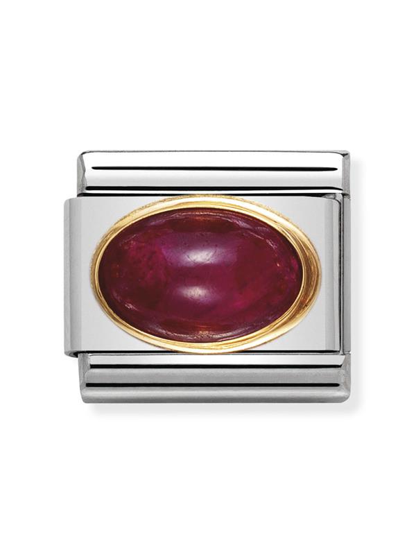 Composable Classic Dekoratif Link - Taşlar Oval - Yakut - (10 RUBY) 18K Altın