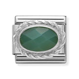Composable Classic Dekoratif Link - Taşlar Oval - Yeşil -  925 Gümüş