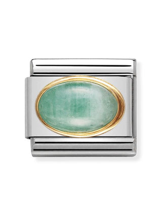 Composable Classic Dekoratif Link - Taşlar Oval - ZÜMRÜT - (09 EMERALD) 18K Altın