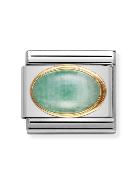 Composable Classic Dekoratif Link - Taşlar Oval - ZÜMRÜT - (09 EMERALD) 18K Altın