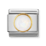 Composable Classic Dekoratif Link - Taşlar Yuvarlak - Beyaz opal -  18K Altın