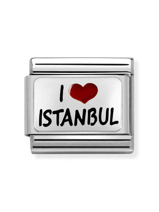 Composable Classic Dekoratif Link  Ülke Sembolleri  İstanbulu seviyorum   925 Gümüş