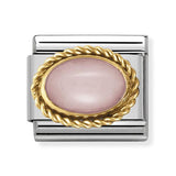 Composable Classic HARD STONES in stainless steel with 18k gold setting and detail (22_PINK OPAL)