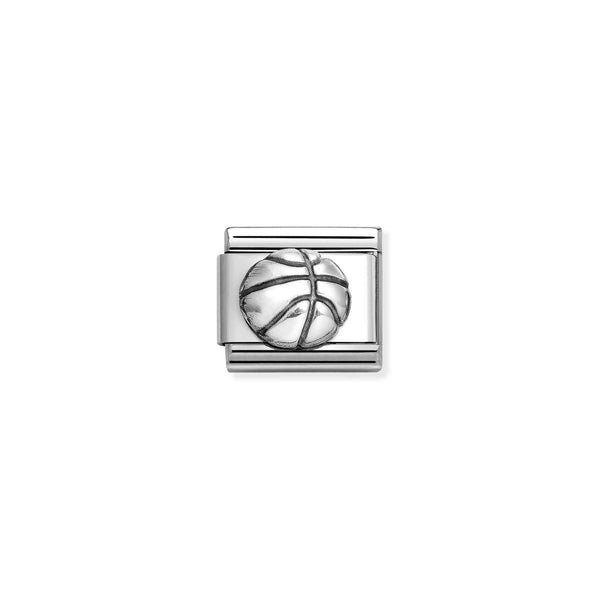 Composable Classic OXIDIZED Semboller in st,Çelik Ve 925 sterling Gümüş Basketball ball
