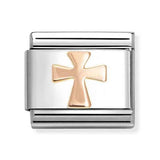 Composable Classic SYMBOLS steel and 9k rose gold Cross