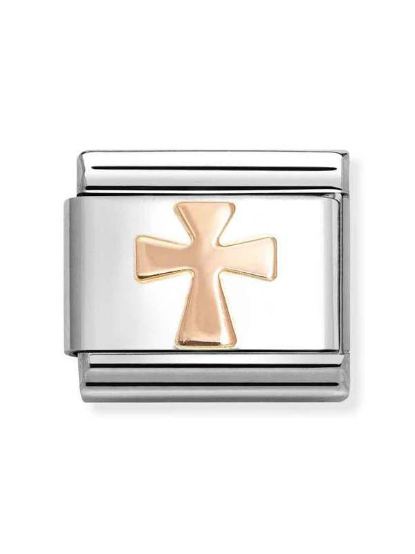 Composable Classic SYMBOLS steel and 9k rose gold Cross