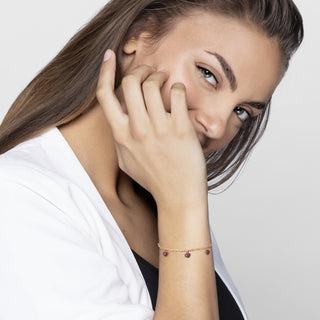 Easychic  Bileklik  Rose altın kırmızı kalp