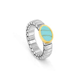 Extension - Yüzük - Oval Sarı Altın Fin, Turquois