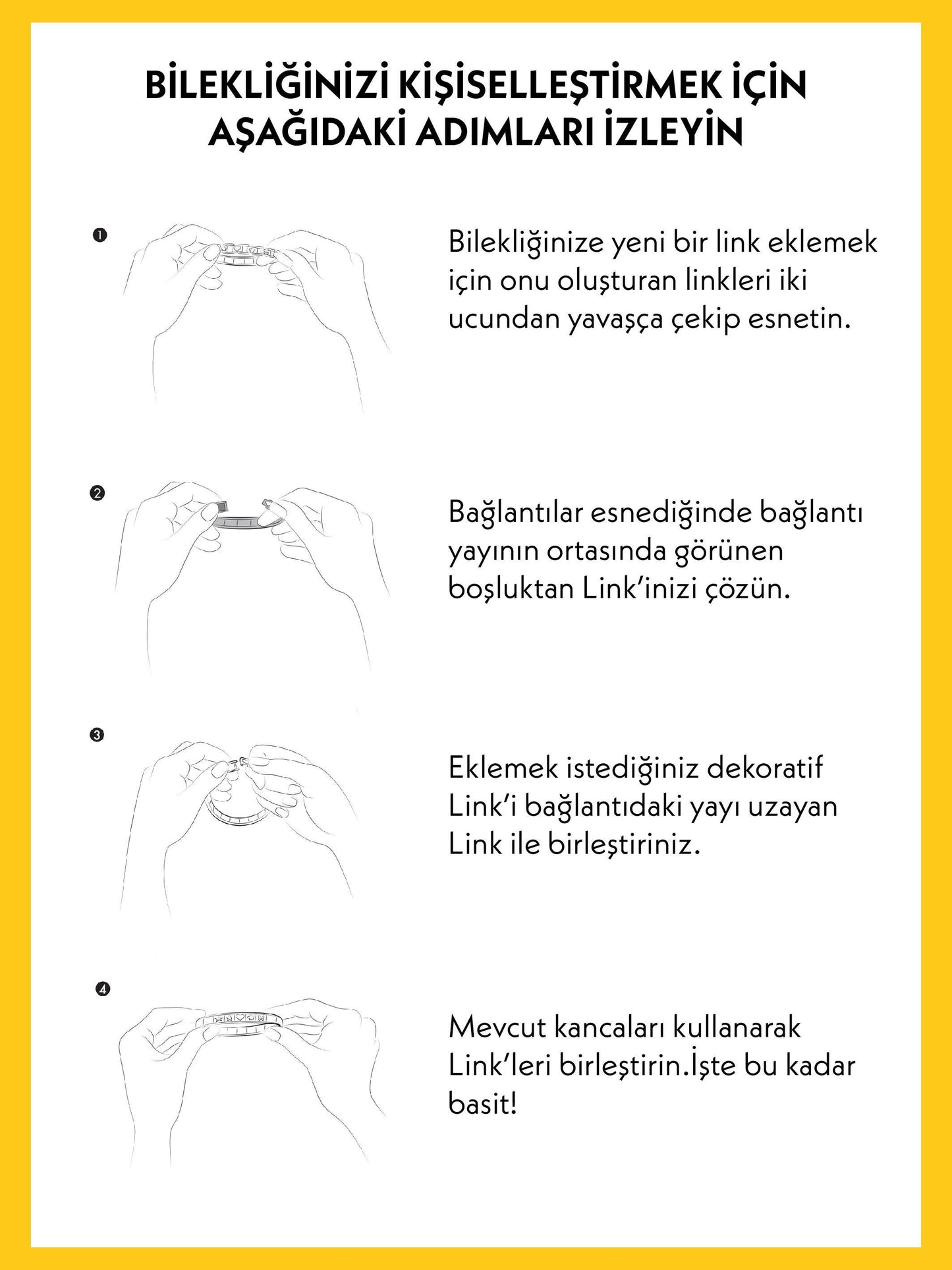 Italy Composable (Kişiselleştirilebilir) Klasik Paslanmaz Çelik Bileklik, Mat Altın Sarısı Rengi