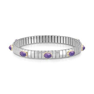 XTE Bileklik Paslanmaz Çelik , 925 sterling Gümüş  8 faceted Taş PURPLE